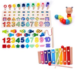 Children Baby Colorful 3D Geometric Alphabet Number Puzzle Educational Toy