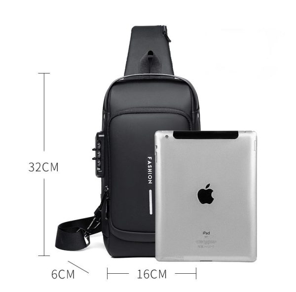 Anti-Theft Password Protected Large Capacity Usb Crossbody Bag