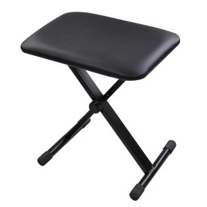 Folding Keyboard Bench Padded Piano Stool Adjustable Height