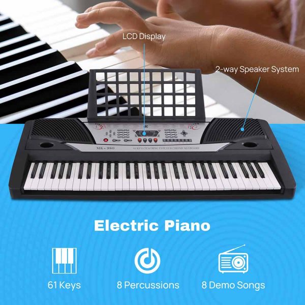 Music Electronic Keyboard 61 Keys Portable Piano Mk980