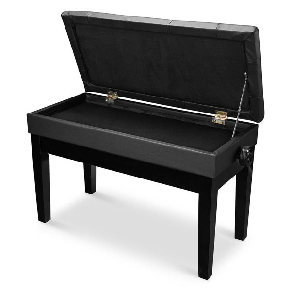 Piano Bench With Storage Adjustable Duet Seat