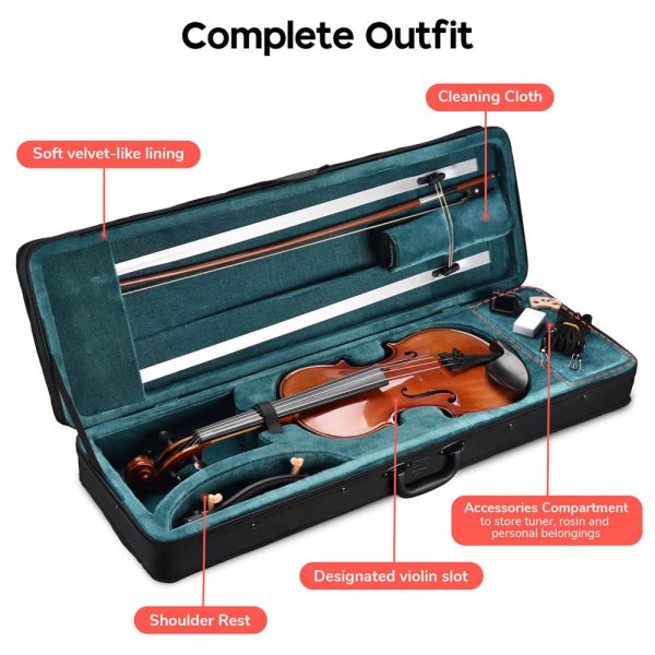 Vif Bv250 4/4 Full Size Maple Wood Advanced Violin & Case