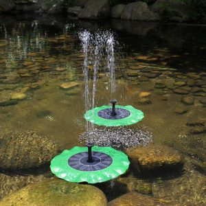 Solar Powered Leaf Shaped Garden Bird Bath Water Fountain Pump