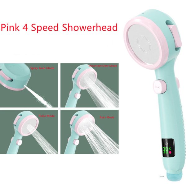 Temperature Display Shower Head Pressurized Shower Head