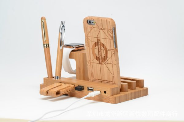 Bamboo Mobile And Watch Holder