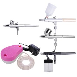 Mini Air Compressor Single/Dual Action Makeup Airbrush Kit