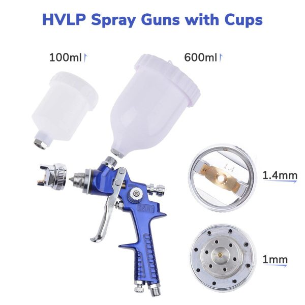 2 Sprayer Hvlp Spray Kit Auto Paint Gavity Feed