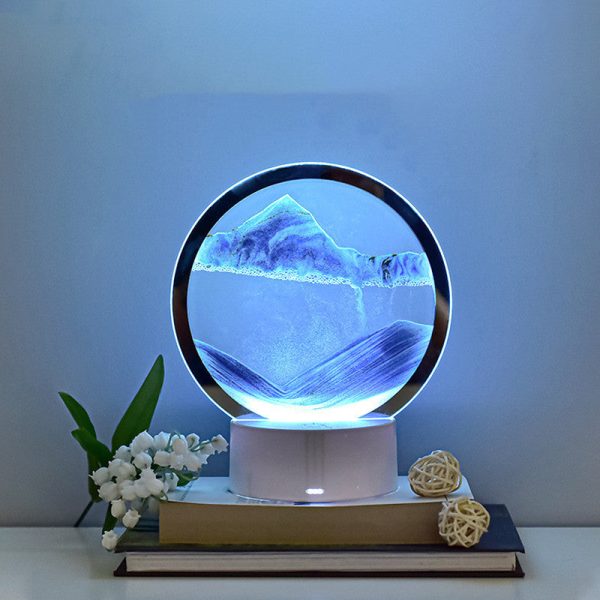 Desktop Quicksand Painting Dynamic Decoration Hourglass Lamp