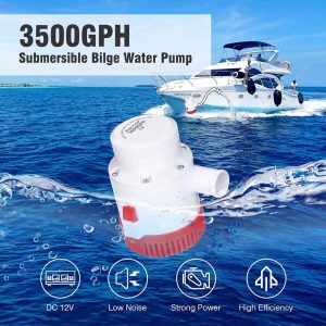 12V Electric Bilge Pump Marine Boat Yacht, 3500Gph