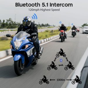 Motorcycle Helmet Bluetooth Headset Intercom Fm Radio 2 Riders