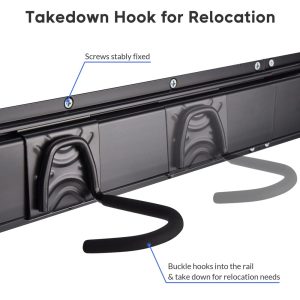 Bike Rack Garage Storage 8 Bike Hooks 3 Rails Wall Mount