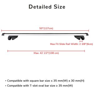 Universal 48 Car Top Luggage Cross Bar Roof Rack Cargo