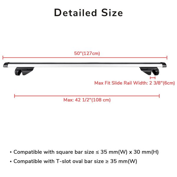 Universal 48 Car Top Luggage Cross Bar Roof Rack Cargo