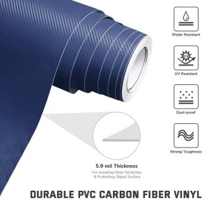 Blue Carbon Fiber Wrap 98Ft X 5Ft 3D Car Vinyl Sticker Roll