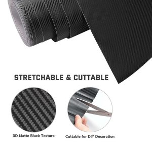 Carbon Fiber Wrap 100Ft X 5Ft 3D Car Vinyl Sticker Roll Black