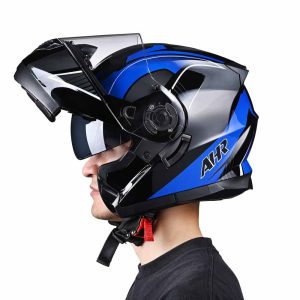 Modular Helmet Run-M3 Flip Up Dot Blue