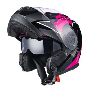 Modular Helmet Run-M3 Flip Up Dot Black Pink