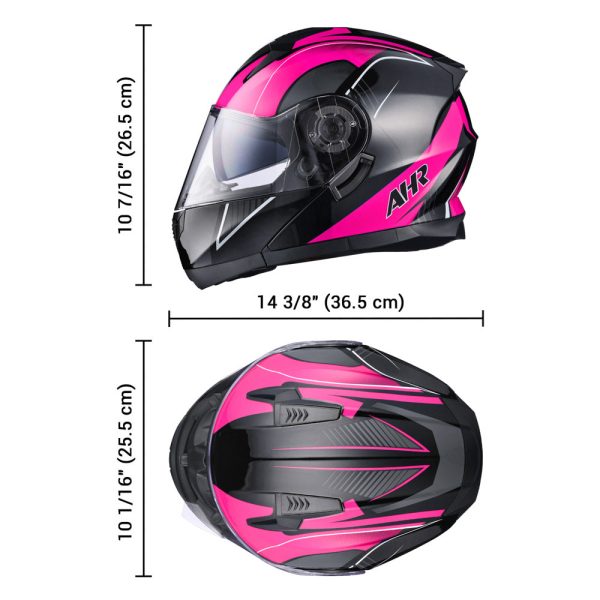 Modular Helmet Run-M3 Flip Up Dot Black Pink