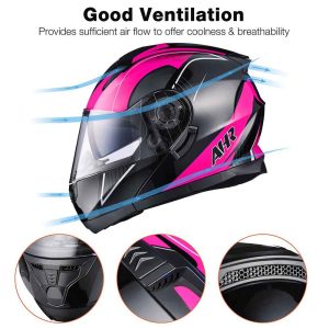 Modular Helmet Run-M3 Flip Up Dot Black Pink