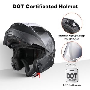 Modular Helmet Run-M3 Flip Up Dot Matte Black