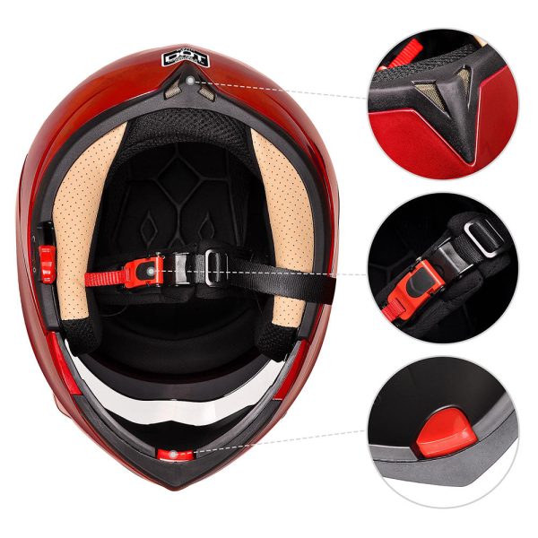 Helmet Run-M Modular Helmet Dot Full Face Flip Up Red