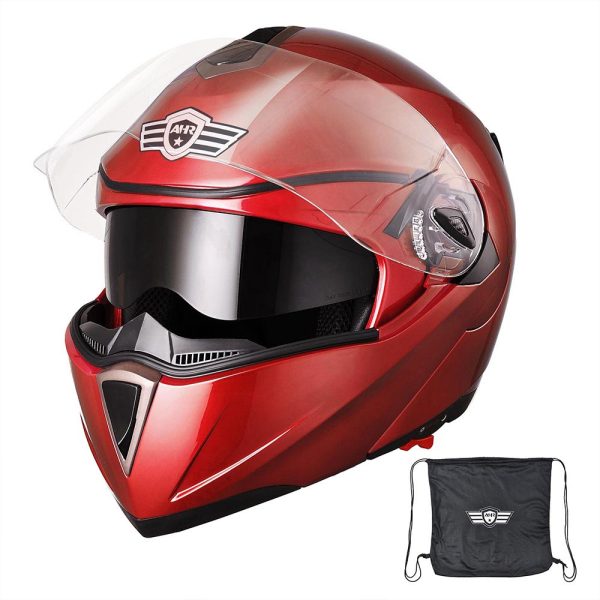 Helmet Run-M Modular Helmet Dot Full Face Flip Up Red