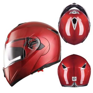 Helmet Run-M Modular Helmet Dot Full Face Flip Up Red