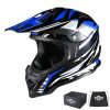 Black Blue Dirt Bike Helmet Full Face Dot Lightweight