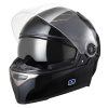 Dot Full Face Motorcycle Helmet Dual Visor Abs Shell Black