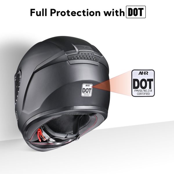 Motorcycle Helmet Run-F3 Full Face Helmet Dot Matt Black