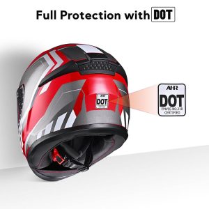 Motorcycle Helmet Run-F3 Full Face Helmet Dot Red