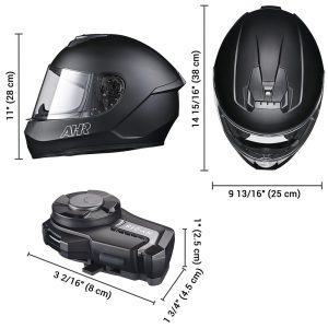 Bluetooth Motorcycle Helmet Matte Black Dot Full Face