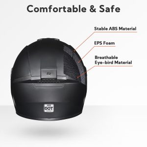 Bluetooth Motorcycle Helmet Matte Black Dot Full Face