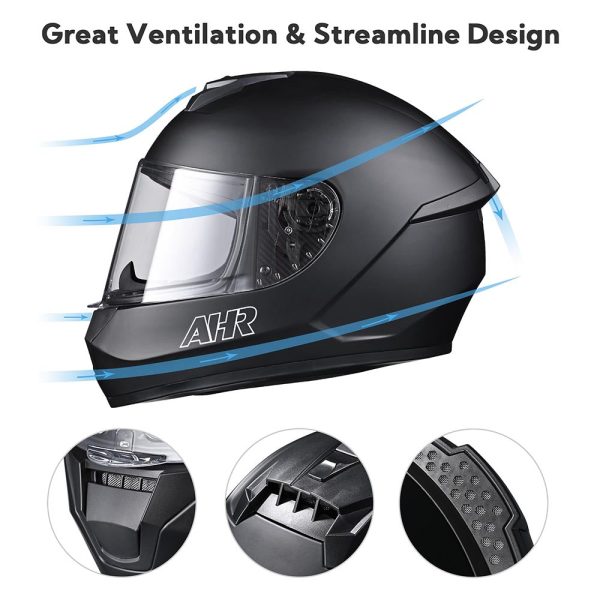 Bluetooth Motorcycle Helmet Matte Black Dot Full Face