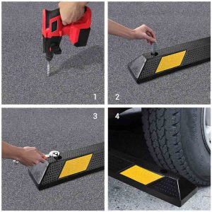 22 Rubber Curb Parking Block Wheel Stop Garage Car Stopper