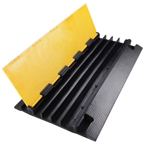 4-Channel Warehouse Cable Protector Ramp Traffic Wire Cover