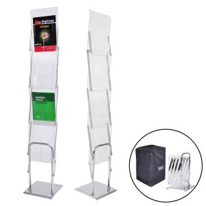 Literature Stand Magazine Brochure Holder Rack 4 Pocket