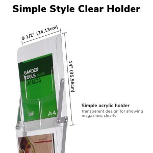 Literature Stand Magazine Brochure Holder Rack 4 Pocket