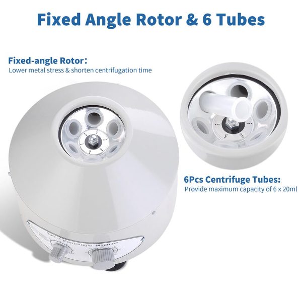 Centrifuge Machine Benchtop Lab Clinical 4000Rpm W/ 6 Rotor