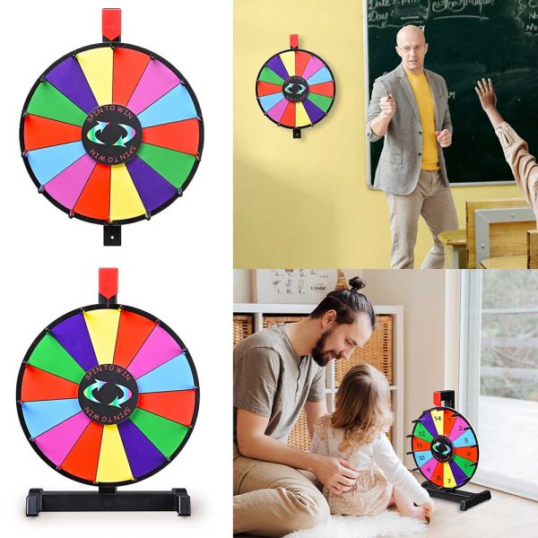 Winspin 12 Prize Wheel Tabletop & Wall Mount Colorful Dry Erase