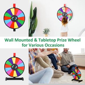 Winspin 12 Prize Wheel Tabletop & Wall Mount Colorful Dry Erase