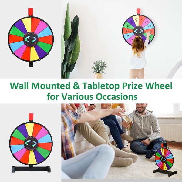 Winspin 12 Prize Wheel Tabletop & Wall Mount Colorful Dry Erase