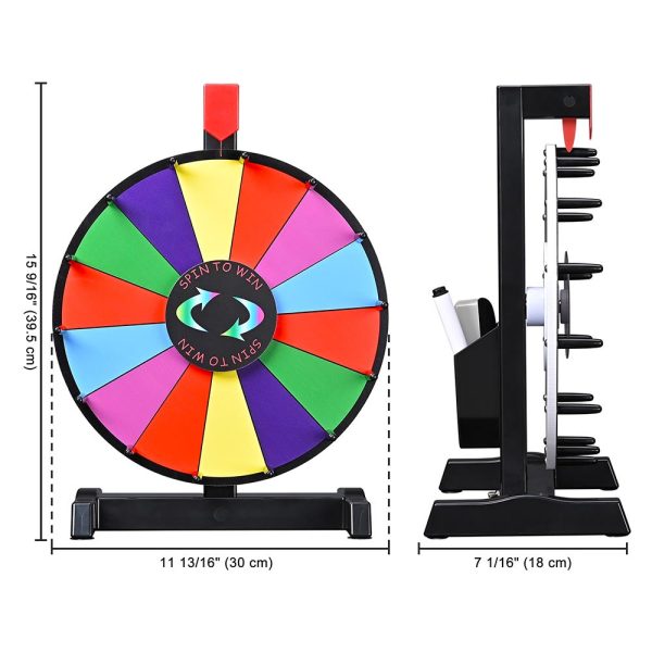 Winspin 12 Prize Wheel Tabletop & Wall Mount Colorful Dry Erase