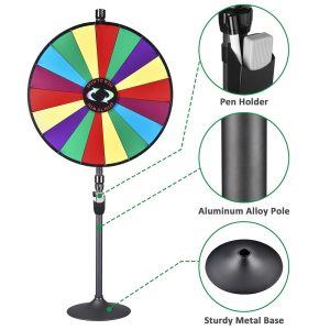 Winspin 36 Large Color Dry Erase Prize Wheel W/ Stand