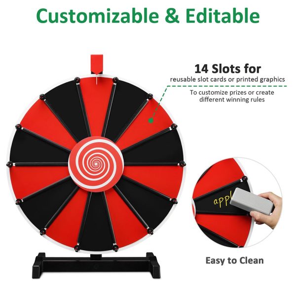 Winspin 18 Tabletop Dry Erase Prize Wheel Custom Slots