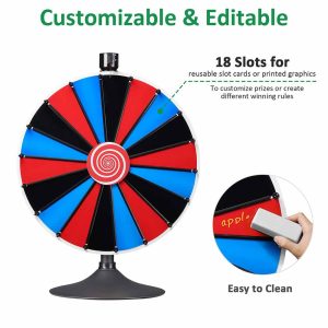 Winspin 24 Spinning Prize Wheel With Stand Custom Slots