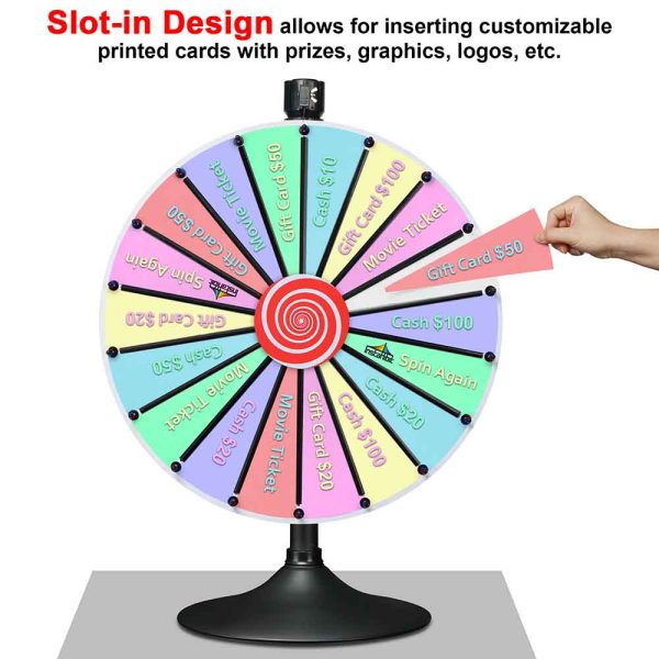 Winspin 24 Spinning Prize Wheel With Stand Custom Slots