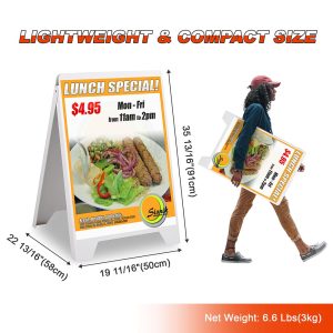 Sandwich Board Sidewalk A Frame Signboard Pvc Poster Stand