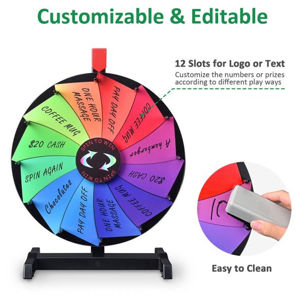 Winspin 18 Tabletop Dry Erase Prize Wheel