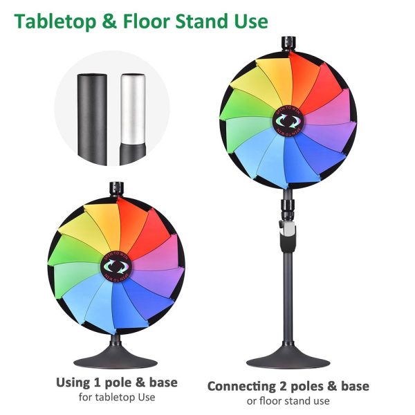 Winspin 24 Prize Wheel 2In1 Tabletop Or Floor Stand 12-Slot